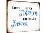 Vianmo Insegna In Legno 20X30 Cm Tanzen TräUmen Mit Den Beinen
