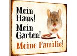 Vianmo Insegna In Legno 12X18 Cm Tiere Maus Mein Haus Garten Familie