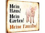 Vianmo Insegna In Legno 20X30 Cm Tiere Schwein Mein Haus Garten Familie