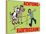 Vianmo Insegna In Legno 20X30 Cm Tiere Achtung Elektrozaun