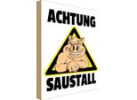 Vianmo Insegna In Legno 18X12 Cm Tiere Schwein Achtung Saustall