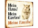 Vianmo Insegna In Legno 12X18 Cm Tiere Hamster Mein Haus Garten Familie