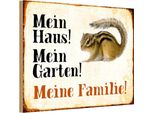 Vianmo Insegna In Legno 12X18 Cm Tiere EichhöRnchen Mein Haus Garten
