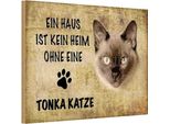 Vianmo Insegna In Legno 20X30 Cm Tonka Katze Ohne Kein Heim