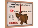 Vianmo Insegna In Legno 12X18 Cm Tiere Kann Nicht Fliegen Bin Einhorn