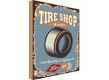 Vianmo Insegna In Legno 18X12 Cm Tire Shop Service Open 24