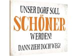 Vianmo Insegna In Legno 12X18 Cm Unser Dorf Soll SchöNer Werden
