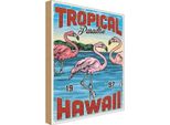 Vianmo Insegna In Legno 18X12 Cm Tropical Paradise Hawaii