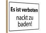 Vianmo Insegna In Legno 20X30 Cm Verboten Nackt Zu Baden