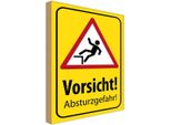 Vianmo Insegna In Legno 18X12 Cm Vorsicht AbstüRzgefahr