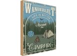 Vianmo Insegna In Legno 18X12 Cm Wanderlus Camping