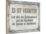 Vianmo Insegna In Legno 20X30 Cm Verboten üBer KüChenpersonal