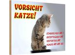 Vianmo Insegna In Legno 12X18 Cm Vorsicht Katze Strichliste