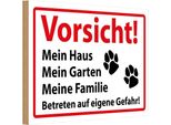 Vianmo Insegna In Legno 12X18 Cm Vorsicht Mein Haus Mein Garten