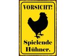 Vianmo Insegna In Legno 30X20 Cm Vorsicht Spielende HüHner