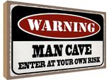 Vianmo Insegna In Legno 20X30 Cm Warning Man Cave Enter At Your
