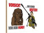 Vianmo Insegna In Legno 20X30 Cm Vorsicht Vor Hund Und Besitzer