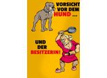 Vianmo Insegna In Legno 18X12 Cm Vorsicht Vor Hund & Der Besitzerin