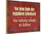 Vianmo Insegna In Legno 20X30 Cm Vor Dem Ende Der Arbeitszeit