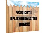 Vianmo Insegna In Legno 12X18 Cm Vorsicht Pflichtbewusster Hund
