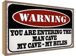 Vianmo Insegna In Legno 20X30 Cm Warning You Entering Man Cave