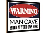Vianmo Insegna In Legno 12X18 Cm Warning Man Cave Enter At Your