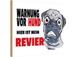 Vianmo Insegna In Legno 20X30 Cm Warnung Hund Hier Mein Revier