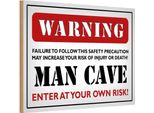 Vianmo Insegna In Legno 20X30 Cm Warning Man Cave Enter At Your