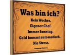 Vianmo Insegna In Legno 12X18 Cm Was Bin Ich Kein Wecker
