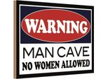 Vianmo Insegna In Legno 20X30 Cm Warning Man Cave No Woman