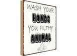 Vianmo Insegna In Legno 18X12 Cm Wash Your Hands Filthy Animal