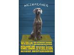 Vianmo Insegna In Legno 18X12 Cm Weimaraner Hund Wachsam Schnell