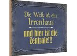 Vianmo Insegna In Legno 20X30 Cm Welt Ist Ein Irrenhaus Und