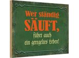 Vianmo Insegna In Legno 20X30 Cm Wer StäNdig SäUft FüHrt Auch