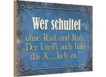 Vianmo Insegna In Legno 20X30 Cm Wer Schuftet Ohne Rast Und Ruh