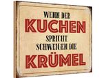 Vianmo Insegna In Legno 12X18 Cm Wenn Kuchen Spricht Schweigen