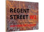 Vianmo Insegna In Legno 12X18 Cm Westminster Regent Street W1