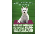 Vianmo Insegna In Legno 18X12 Cm West Highland Terrier Hund Stark