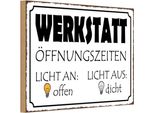 Vianmo Insegna In Legno 20X30 Cm Werkstatt Licht An Offen Dicht