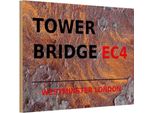 Vianmo Insegna In Legno 20X30 Cm Westminster Tower Bridge EC4