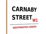 Vianmo Insegna In Legno 12X18 Cm Westminster Carnaby Street W1