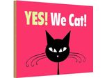 Vianmo Insegna In Legno 12X18 Cm Yes We Cat Katze