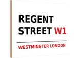 Vianmo Insegna In Legno 12X18 Cm Westminster Regent Street W1