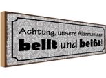 Vianmo Insegna In Legno 10X27 Cm Achtung Alarmanlage Bellt BeißT