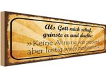 Vianmo Insegna In Legno 10X27 Cm Als Gott Mich Schuf Grinste Er