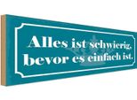 Vianmo Insegna In Legno 10X27 Cm Alles Schwierig Bevor Einfach