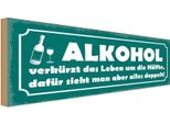 Vianmo Insegna In Legno 10X27 Cm Alkohol VerküRzt Leben Um HäLfte