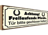 Vianmo Insegna In Legno 10X27 Cm Achtung Freilaufende Pferde TüR