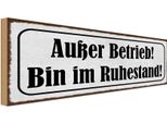 Vianmo Insegna In Legno 10X27 Cm AußEr Betrieb Bin Im Ruhestand