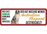 Vianmo Insegna In Legno 10X27 Cm Australian Shepard Hund Gestreichelt